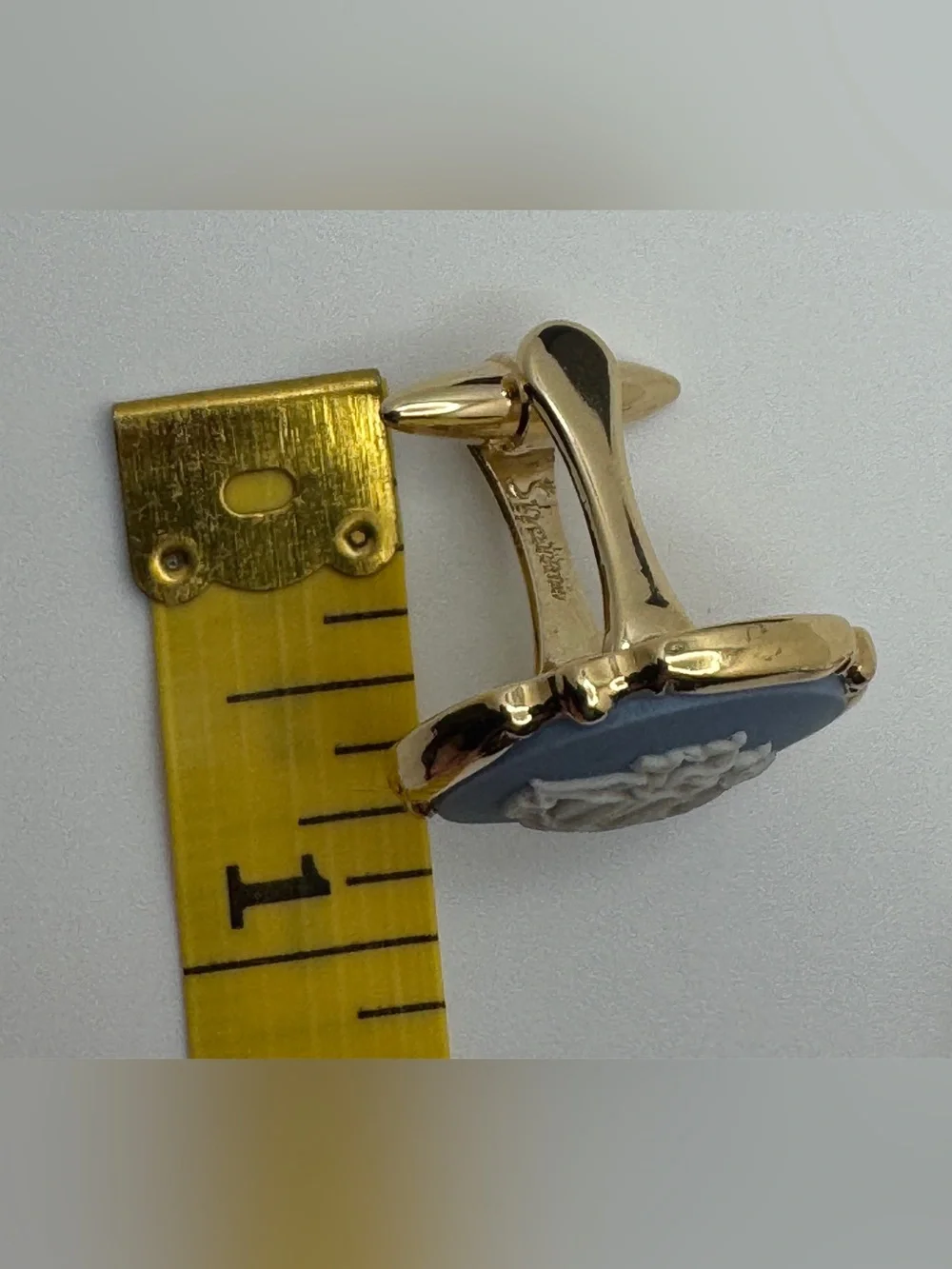 Wedgewood by Stratton Blue Jasperware Ship Cufflinks
